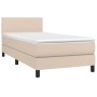 Boxspringbett in Cappuccino-Braun (100x200cm) mit Matratze und Kunstlederbezug.