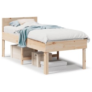 vidaXL Massivholzbett ohne Matratze 75x190 cm Kiefernholz 855744