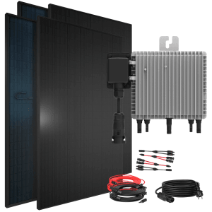 SUNNIVA Balkonkraftwerk 1840W mit Wechselrichter, Solarmodule, Kabel und Zubehör.