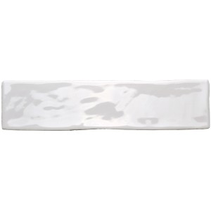 Weiße, glänzende Wandfliese Loft, 7,5x30 cm, glasiert für Bad & Küche.