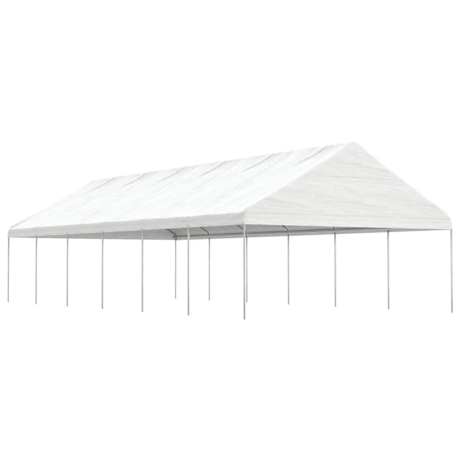 vidaXL Pavillon mit Dach Weiß 13,38x5,88x3,75 m Polyethylen 3155522