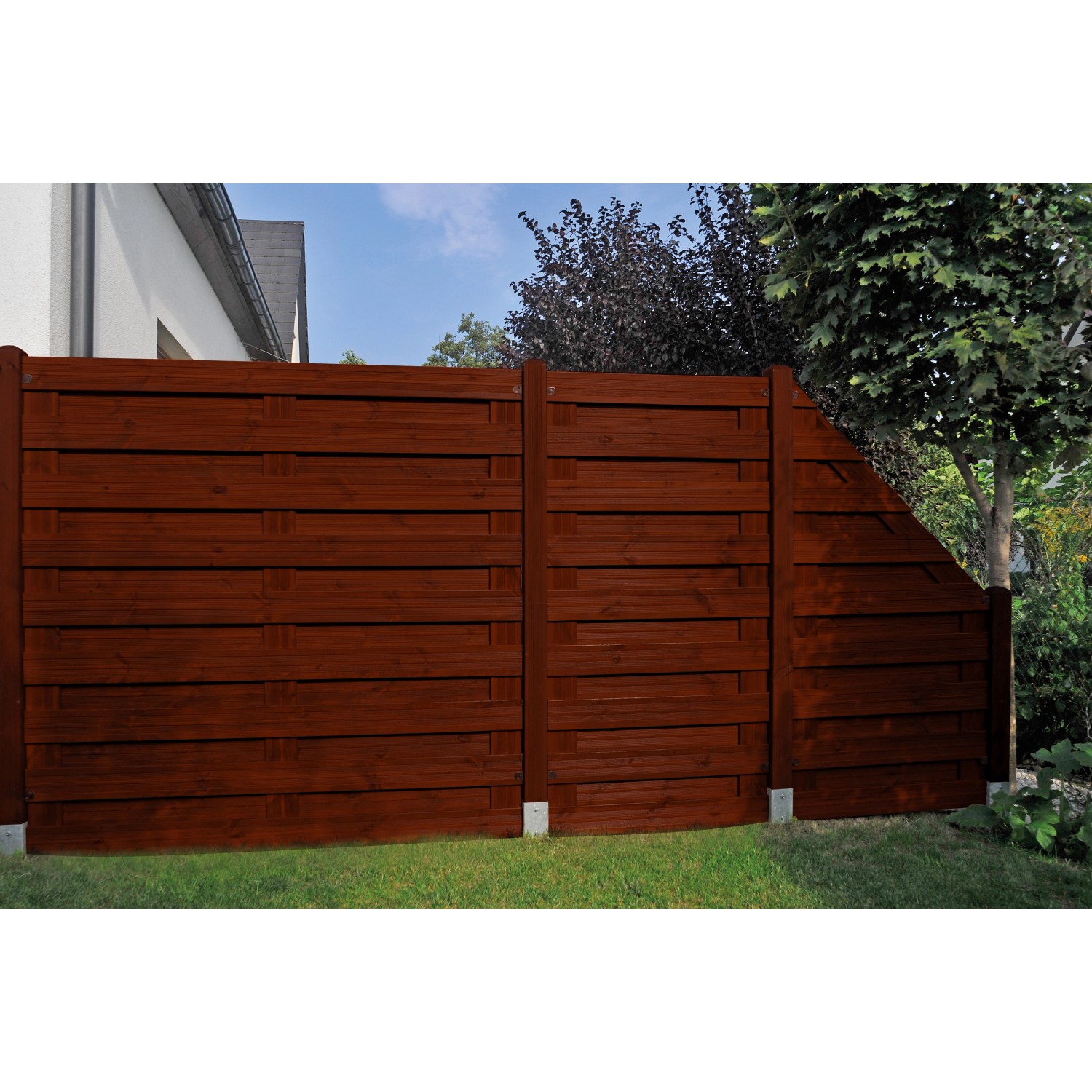 Andrewex SichtschutzzaunElement Goch Braun lasiert 180 cm x 180 cm FSC