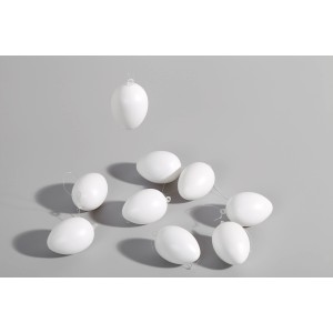 Neun weiße Deko-Eier (ca. 6 cm) von Brauns-Heitmann zum Basteln und Dekorieren für Ostern.