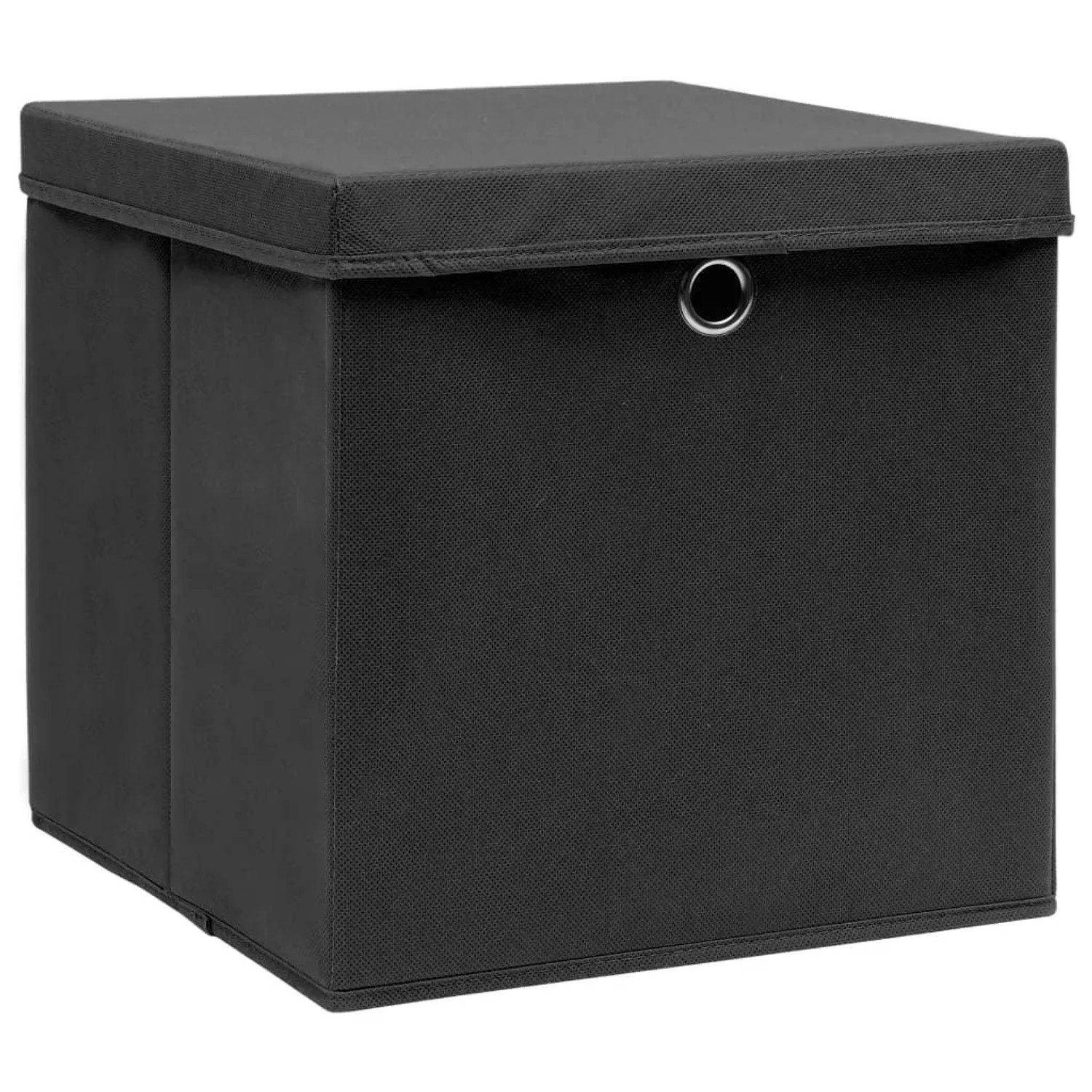 vidaXL Aufbewahrungsboxen mit Deckeln 10 Stk 28x28x28 cm Schwarz 325190