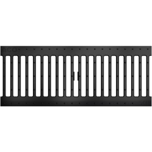 Schwarzer ACO Self Gussrost (50 cm) für Entwässerungsrinnen mit markantem Wellendesign.