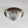 Dimmbare LED Deckenleuchte Henja in Bronze mit Glasschirm im Retro Vintage Design.