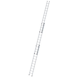 PROREGAL 3-teilige Sprossen-Schiebeleiter aus Aluminium, 3 x 12 Sprossen, ohne Traverse.