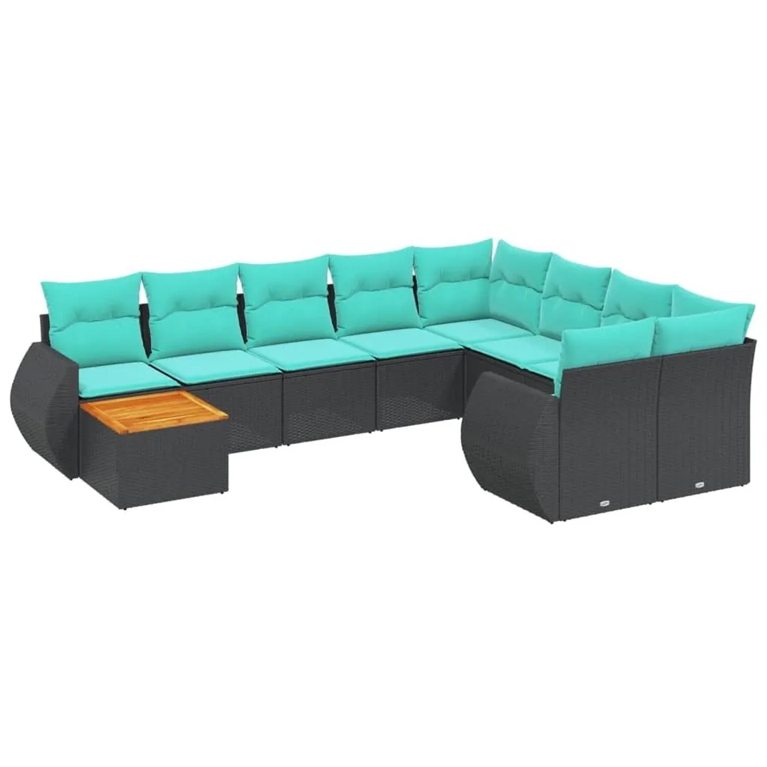 vidaXL 10-Tlg Gartensofa-Set mit Kissen Schwarz Polyrattan 3225168 günstig online kaufen