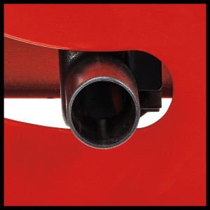 Detailaufnahme Absaugstutzen der roten Einhell TC-TS 210 Tischkreissäge.