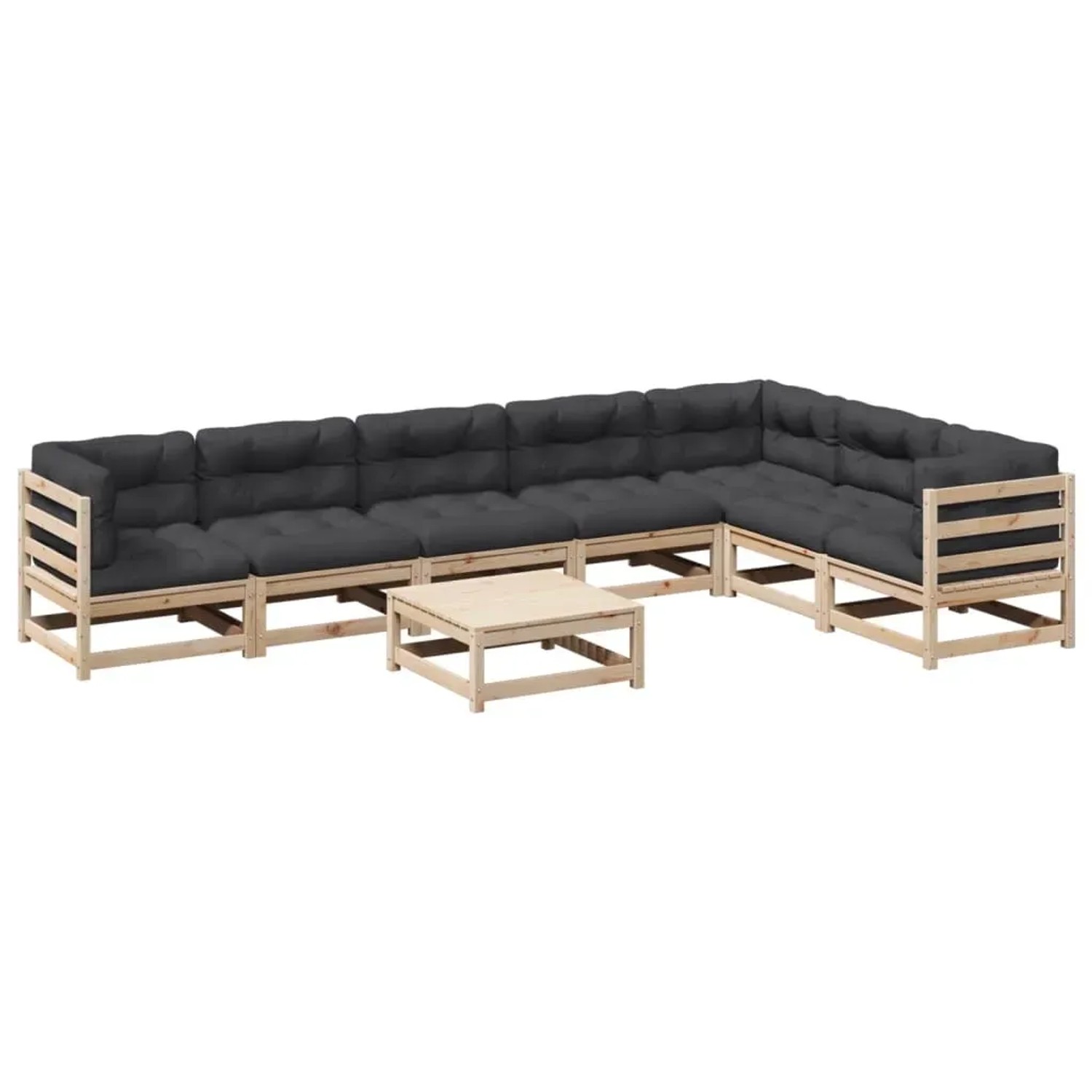 vidaXL 8-Tlg Garten-Sofagarnitur mit Kissen Massivholz Kiefer 3299478 günstig online kaufen