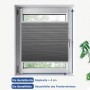 Dunkelgraues Sekey Wabenplissee zur Verdunkelung am Fenster, Montage ohne Bohren.