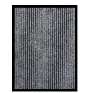 vidaXL Fußmatte Gestreift Grau 60x80 cm 331605