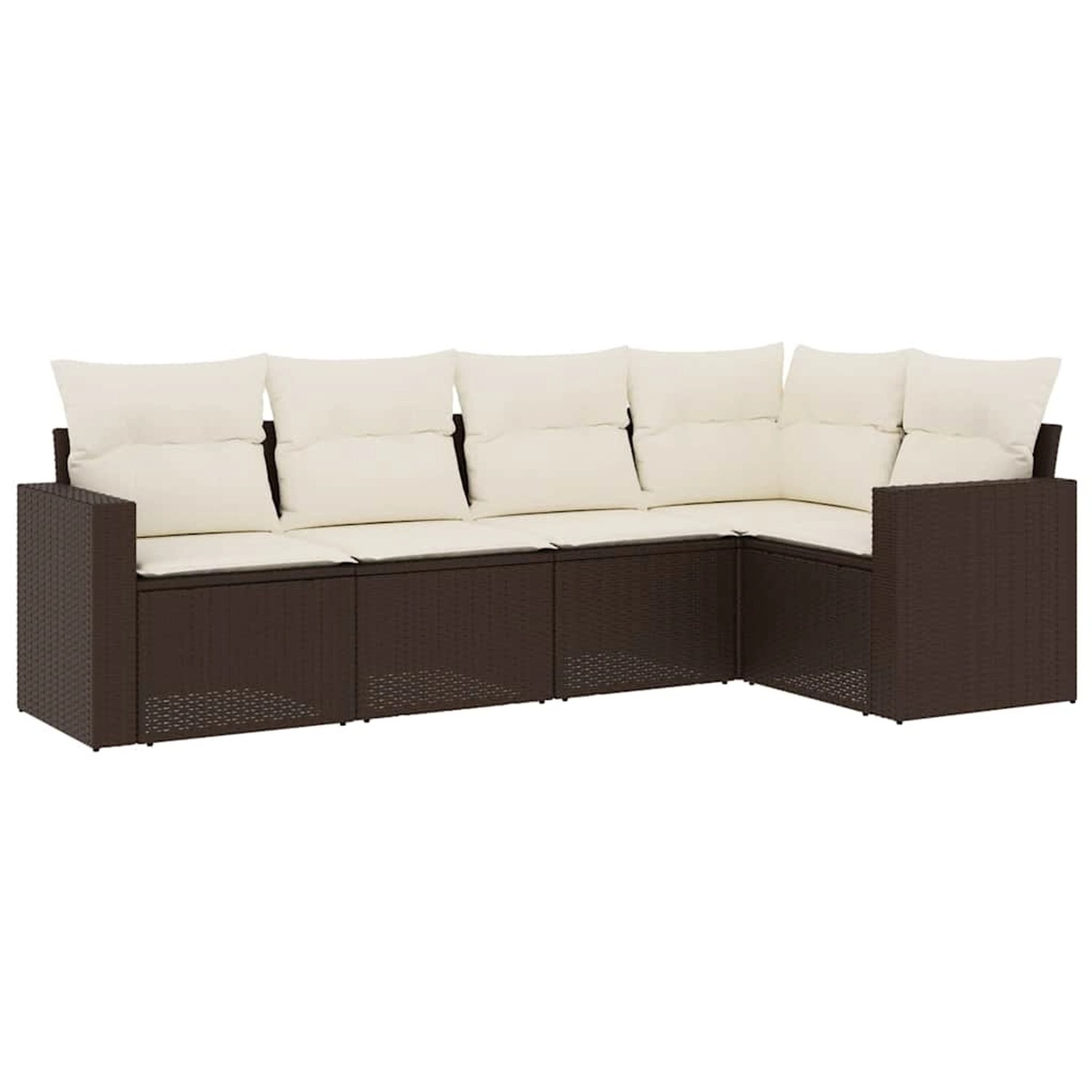 vidaXL 5-Tlg Garten-Sofagarnitur mit Kissen Braun Poly Rattan 3218923 günstig online kaufen