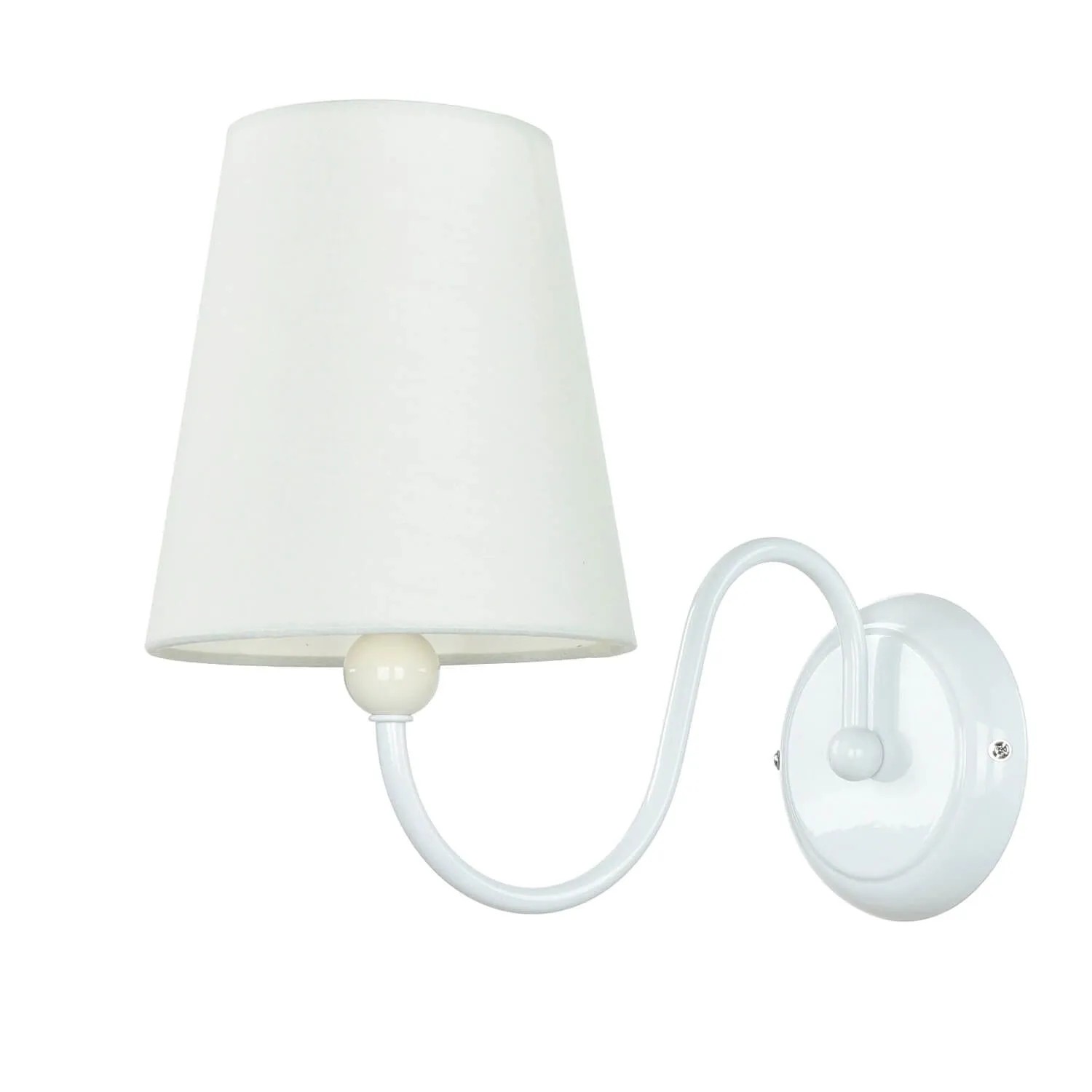 EASYLIGHT Wandleuchte Stoff Metall E27 30 cm Hoch Weiß Landhaus