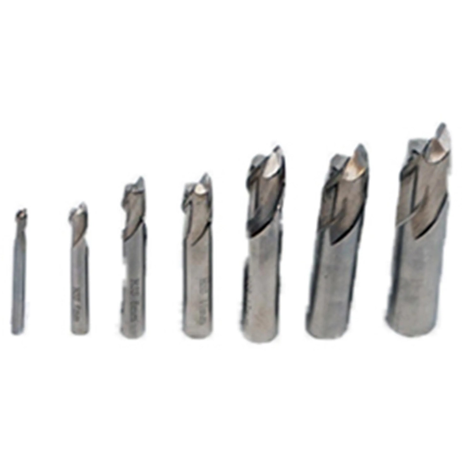 Rotwerk HSS Schaftfräser-Set, 7-teilig für Drehmaschinen, verschiedene Größen.