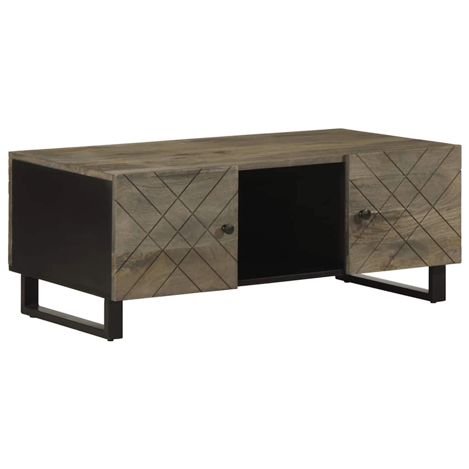 vidaXL Couchtisch Schwarz 100x54x40 cm Massivholz Mango 4017696 günstig online kaufen