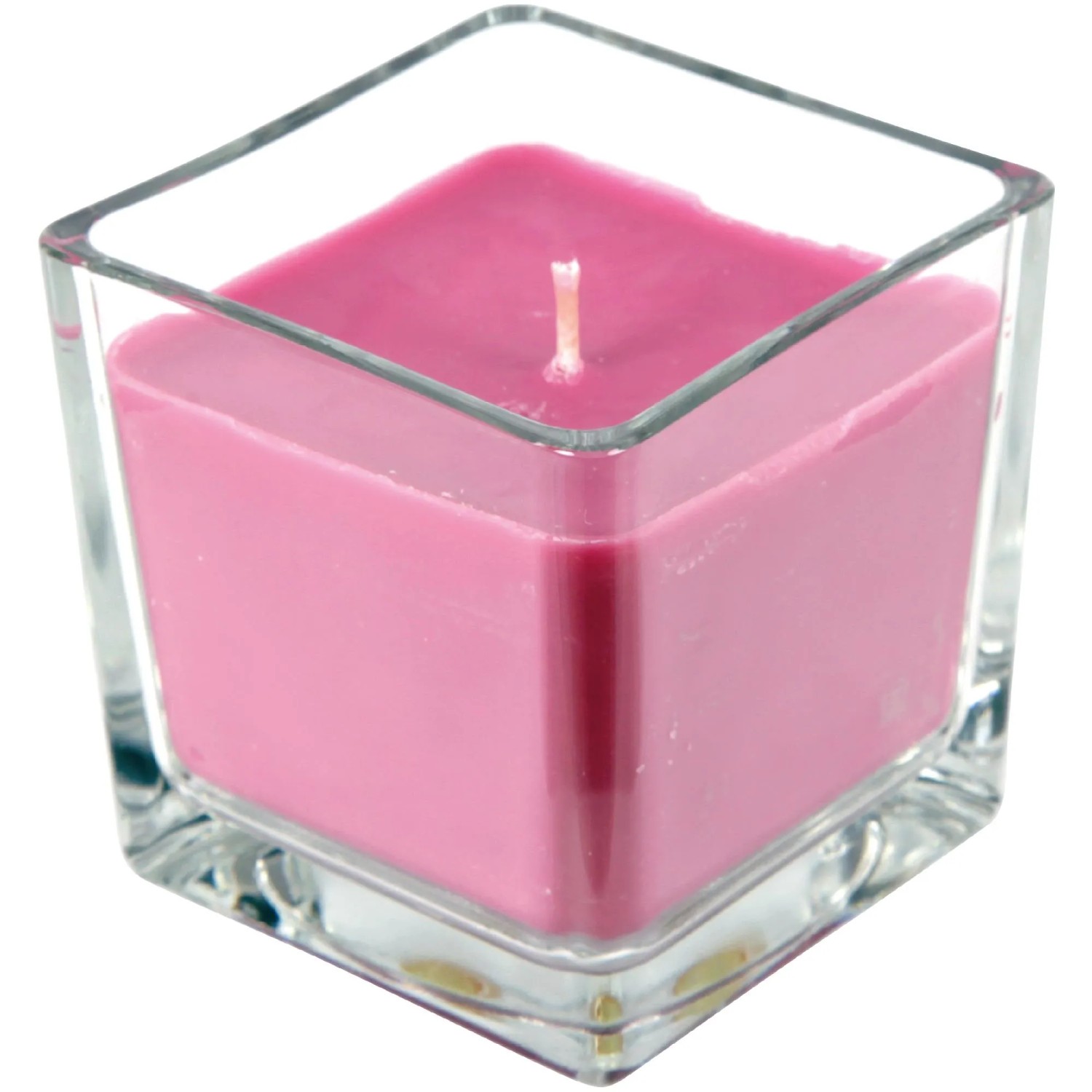 Lila HS Candle Duftkerze im Glas, Weihnachtsbaum Motiv, 50h Brenndauer.