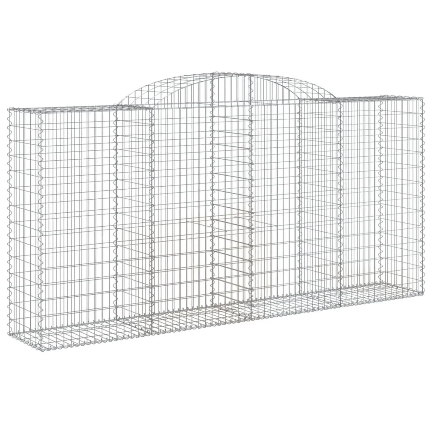vidaXL Gabionen mit Hochbogen 25 Stk 300x50x140/160cm Verzinktes Eisen 3146752