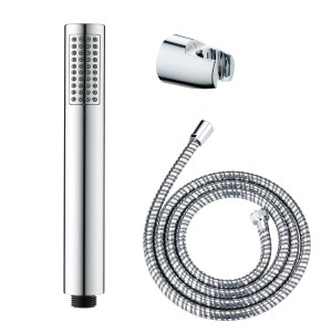 Wenko Duschkopf-Set Basic Line Wanne Chrom 3-teilig