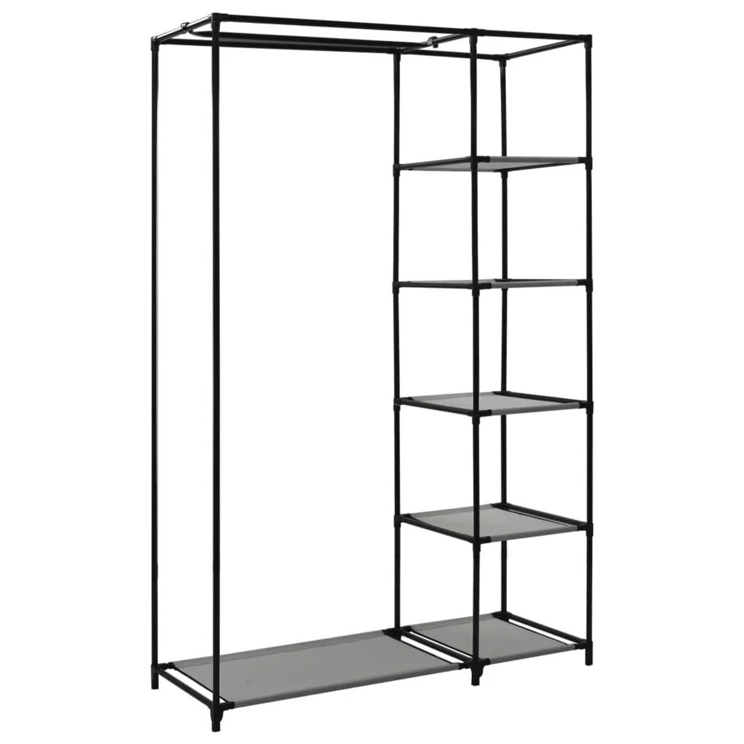 Grauer vidaXL Faltschrank (110x45x175 cm) mit Kleiderstange und Regalfächern.