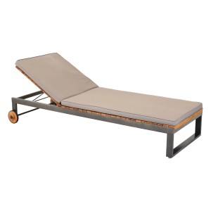 Merxx Auflage für Santorin Liege, 200x70x4,5cm, grau, aus Polyester mit Schaumstofffüllung.