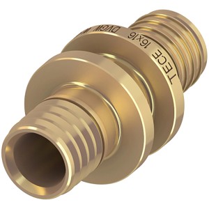 Teceflex Kupplung 20 mm x 20 mm aus Siliziumbronze für Gewindefittings.