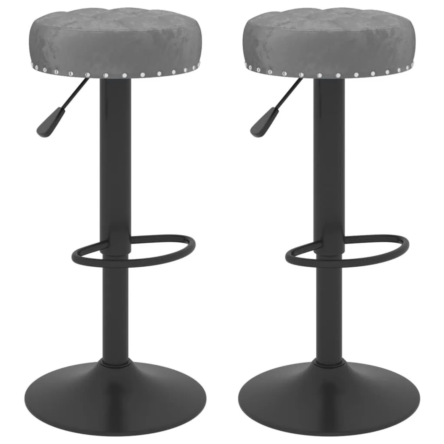 vidaXL Barhocker 2 Stk Dunkelgrau Samt 332996