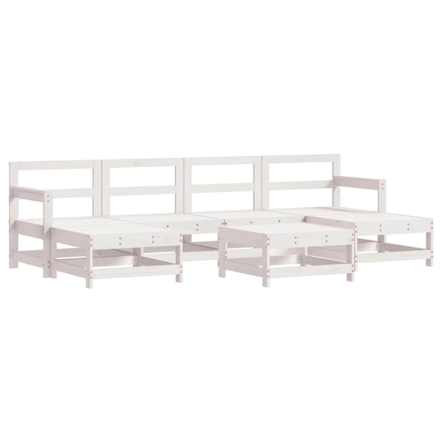 vidaXL 7-Tlg Garten-Lounge-Set Weiß Massivholz Kiefer 3186383 günstig online kaufen