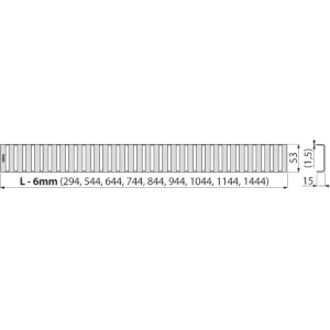 Alcadrain Duschrost LINE für Duschrinnen, Edelstahl matt 550 mm