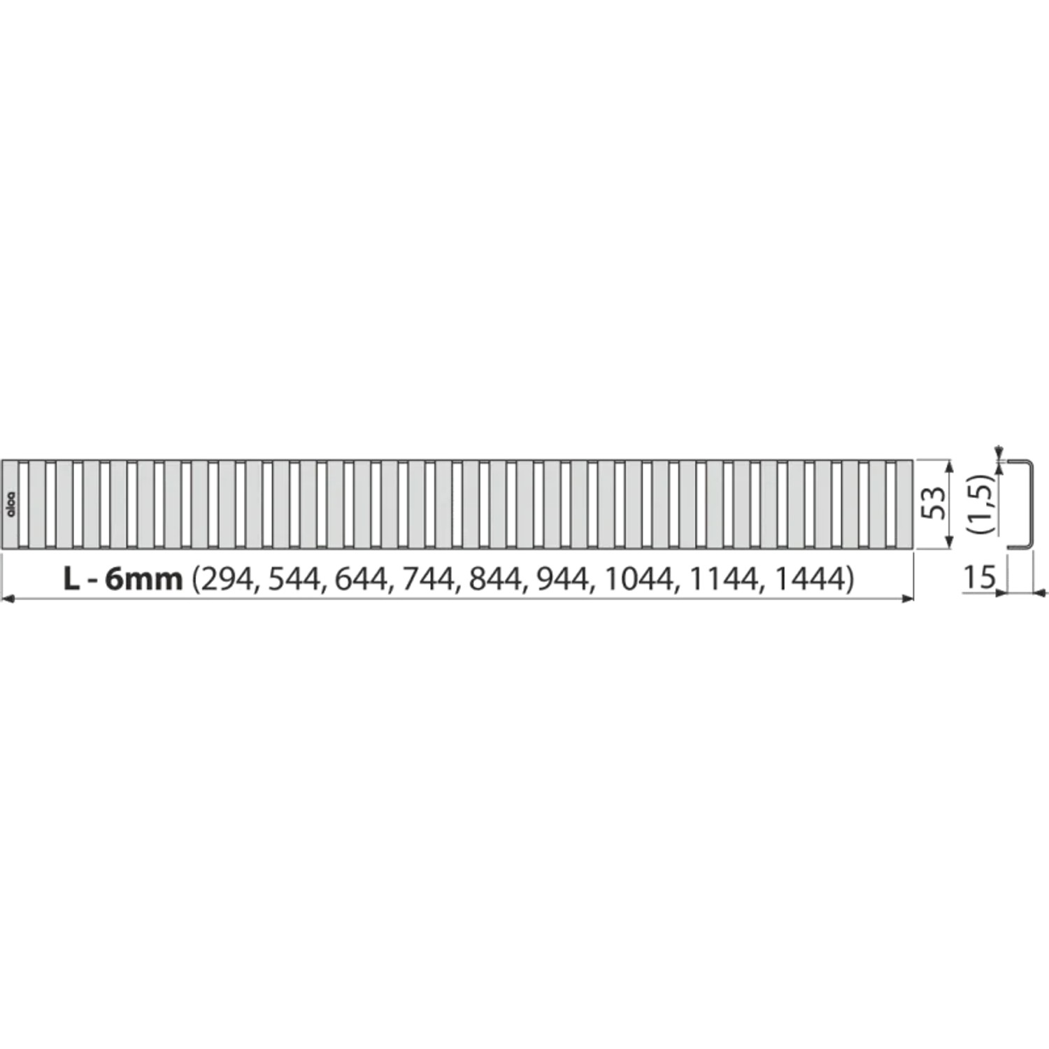 Alcadrain Duschrost LINE für Duschrinnen, Edelstahl matt 550 mm_2