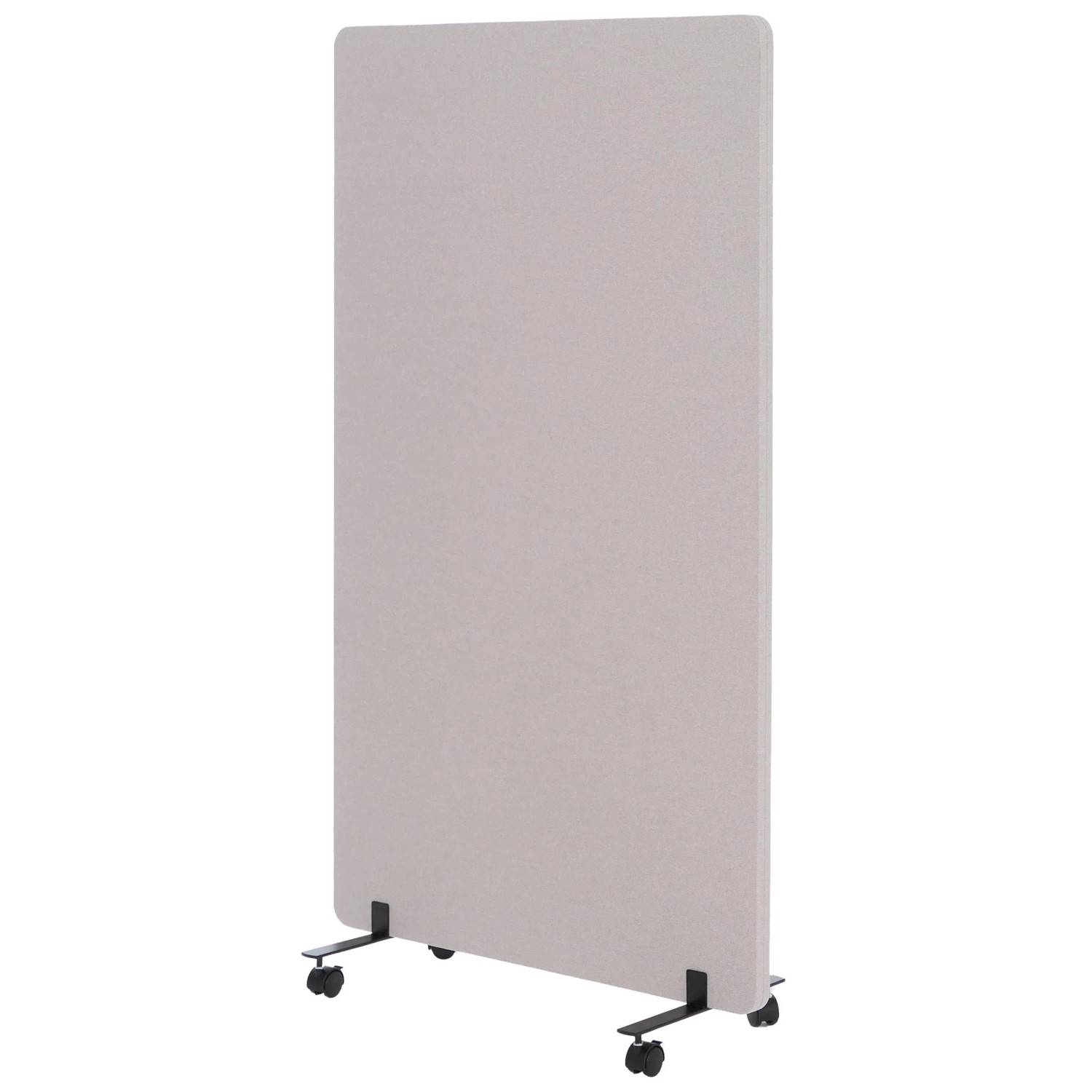 MCW Akustik-Trennwand G77 Doppelwandig Rollbar Textil 147x80cm Beige