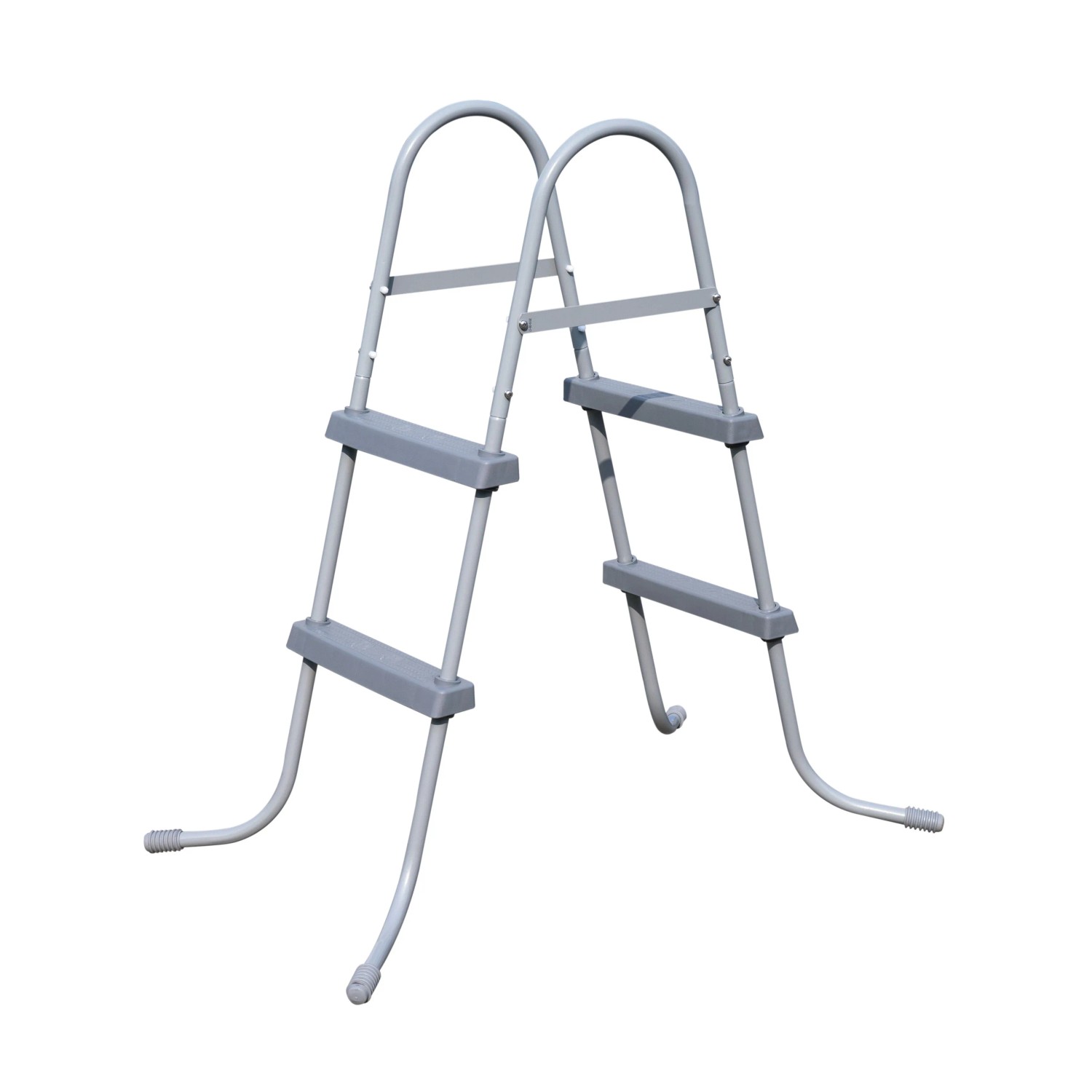 DELUKE Pool-Leiter EGGO für 84cm Poolhöhe Kunststoff Grau 116x66x112cm Pooleinstieg Leiter