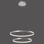 Moderne LED-Pendelleuchte Circle in Silber, Ø 50 cm. Design-Hängelampe für Wohnraum und Esszimmer.