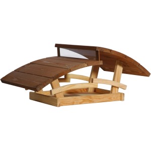 Rustikales Dobar Vogelfutterhaus New Wave aus Kiefernholz mit braunem Dach. FSC®-zertifiziert.