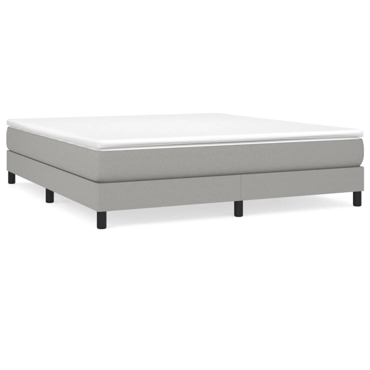 vidaXL Boxspringbett Boxspringbett mit Matratze Hellgrau 180x200 cm Stoff B günstig online kaufen