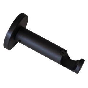 Schwarzer, matter Wandhalter Leon für Gardinenstange (Ø 20 mm) von Schöner Wohnen.