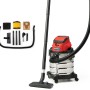 Einhell Akku-Nass-Trockensauger TC-VC 18/20 Li Solo mit Zubehör. Edelstahlbehälter, rot-schwarzes Gehäuse.