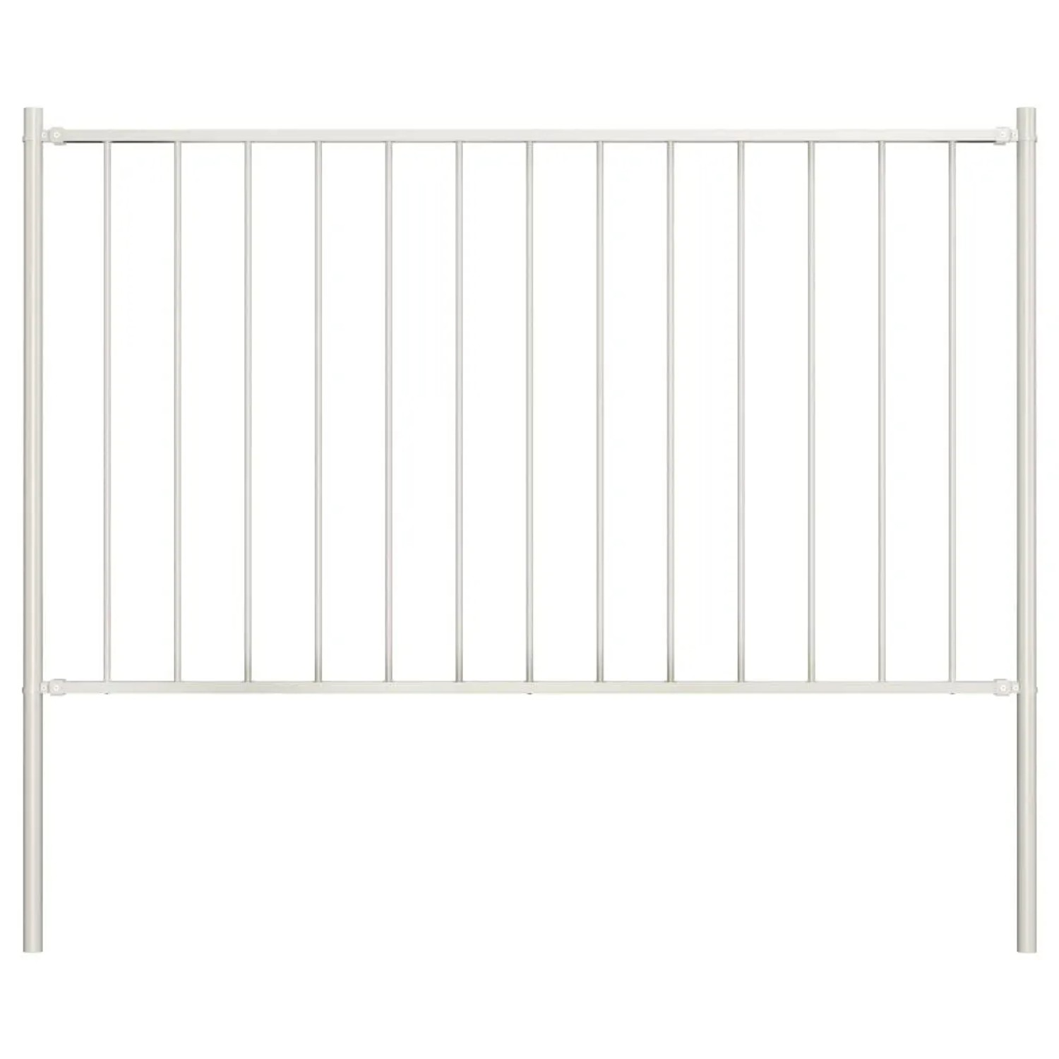 vidaXL Zaunelement mit Pfosten Pulverbeschichteter Stahl 1,81x1,25 m Weiß 1 günstig online kaufen