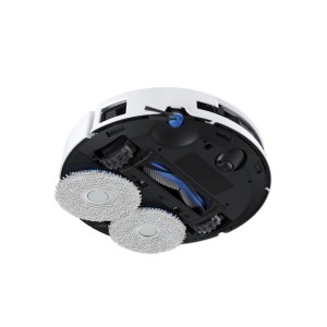 ECOVACS DEEBOT T50 OMNI Saug- & Wischroboter. Unterseite mit Wischpads und Reinigungsbürsten.