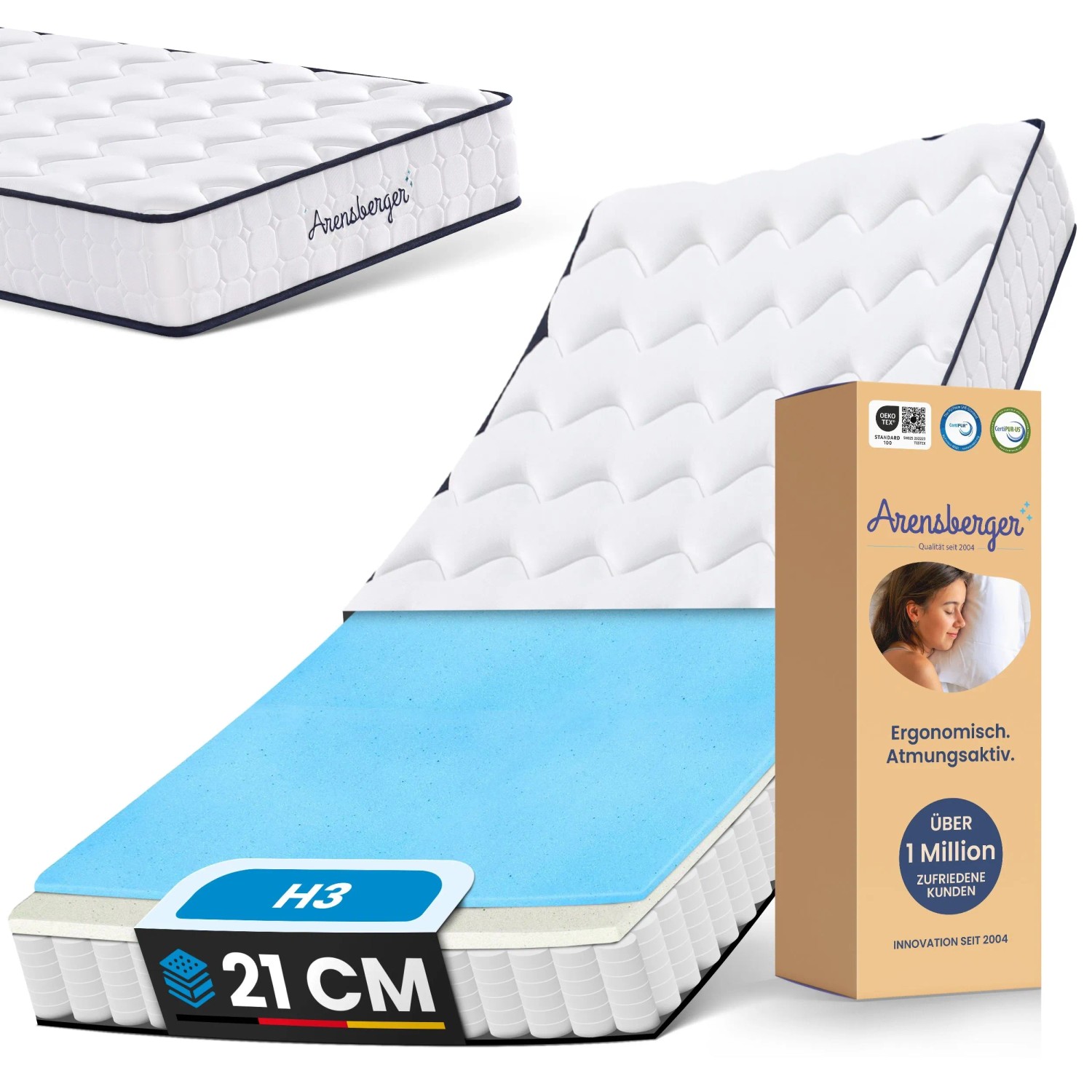 Arensberger Taschenfederkern Matratze Lena 120x200cm