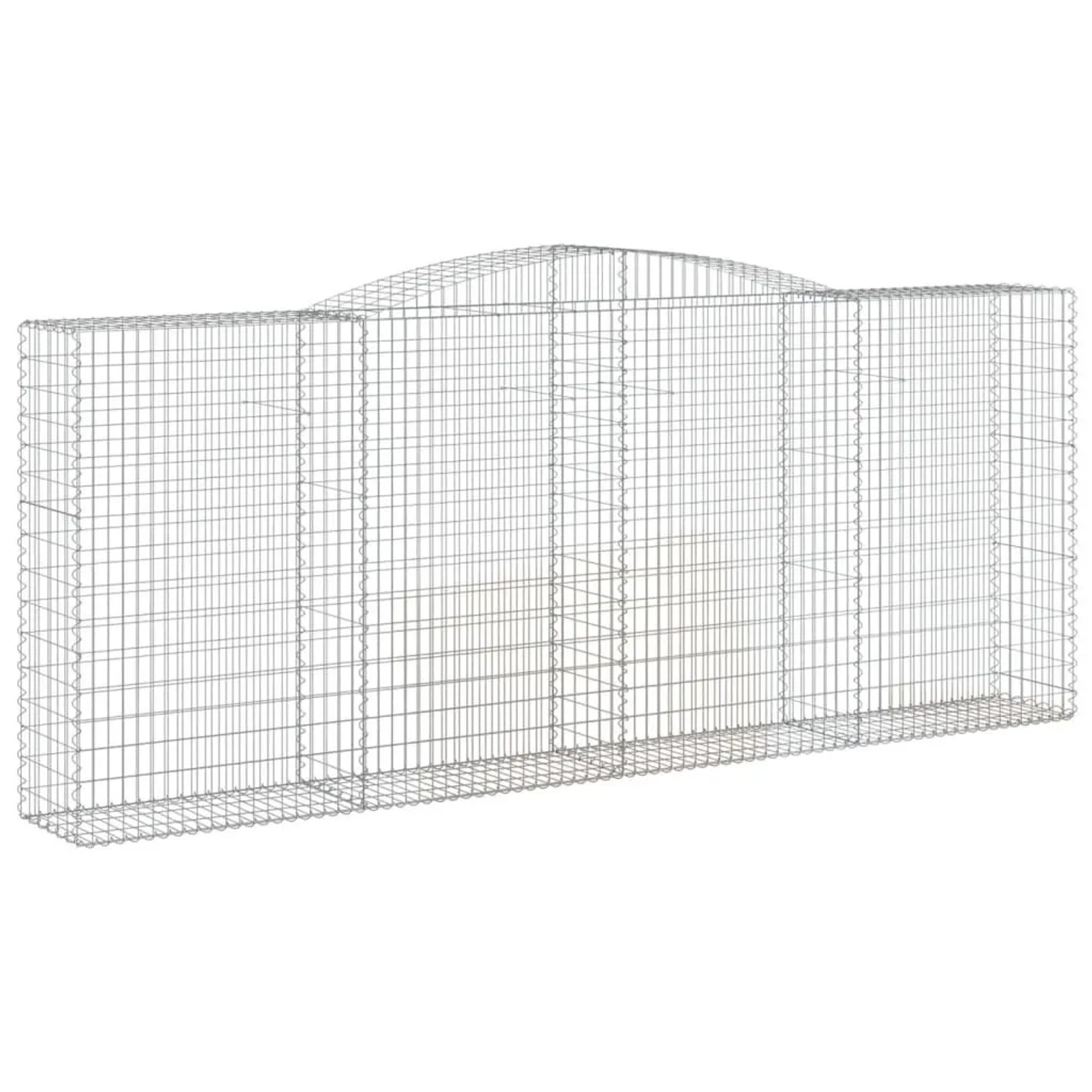 vidaXL Gabionen mit Hochbogen 2 Stk 400x50x160/180cm Verzinktes Eisen 3147035