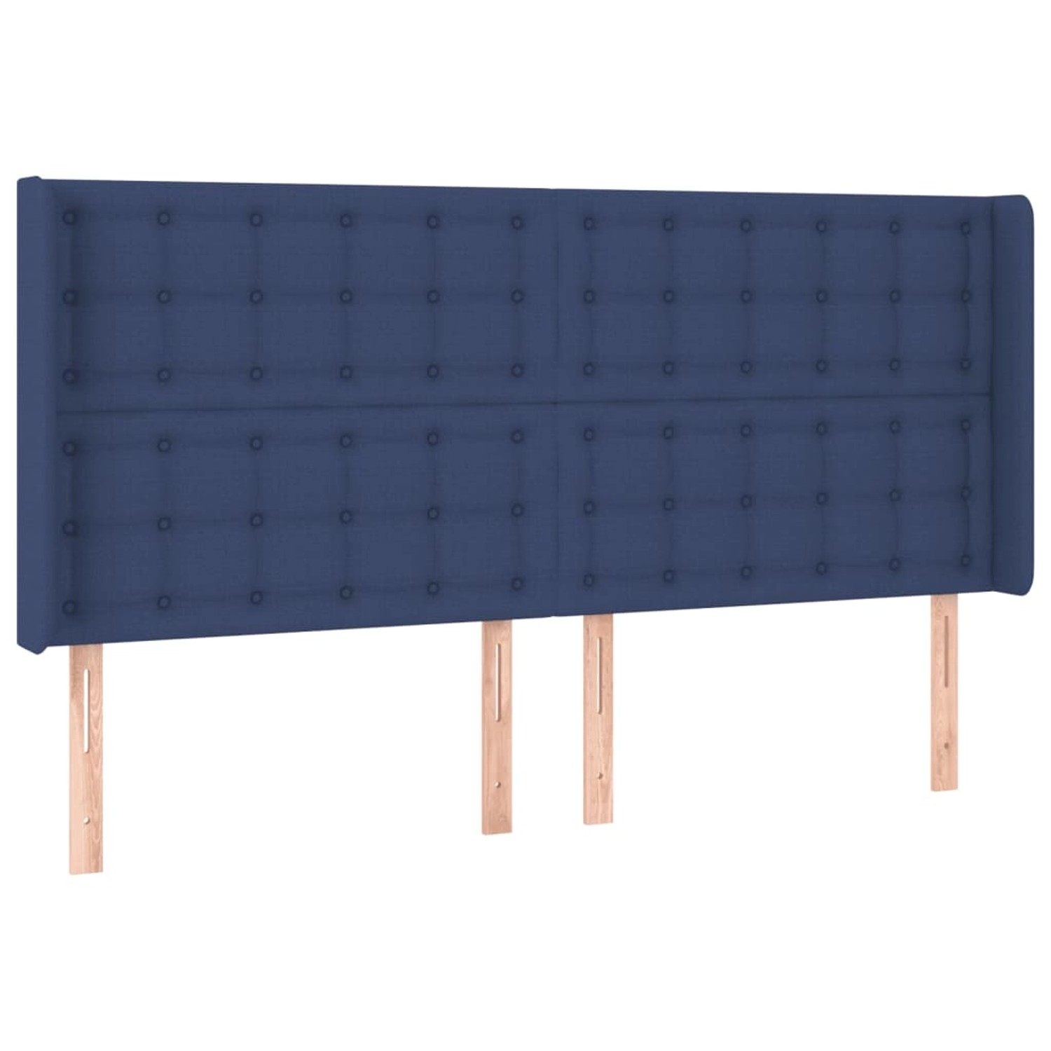 vidaXL LED Kopfteil Blau 163x16x118/128 cm Stoff 3124494