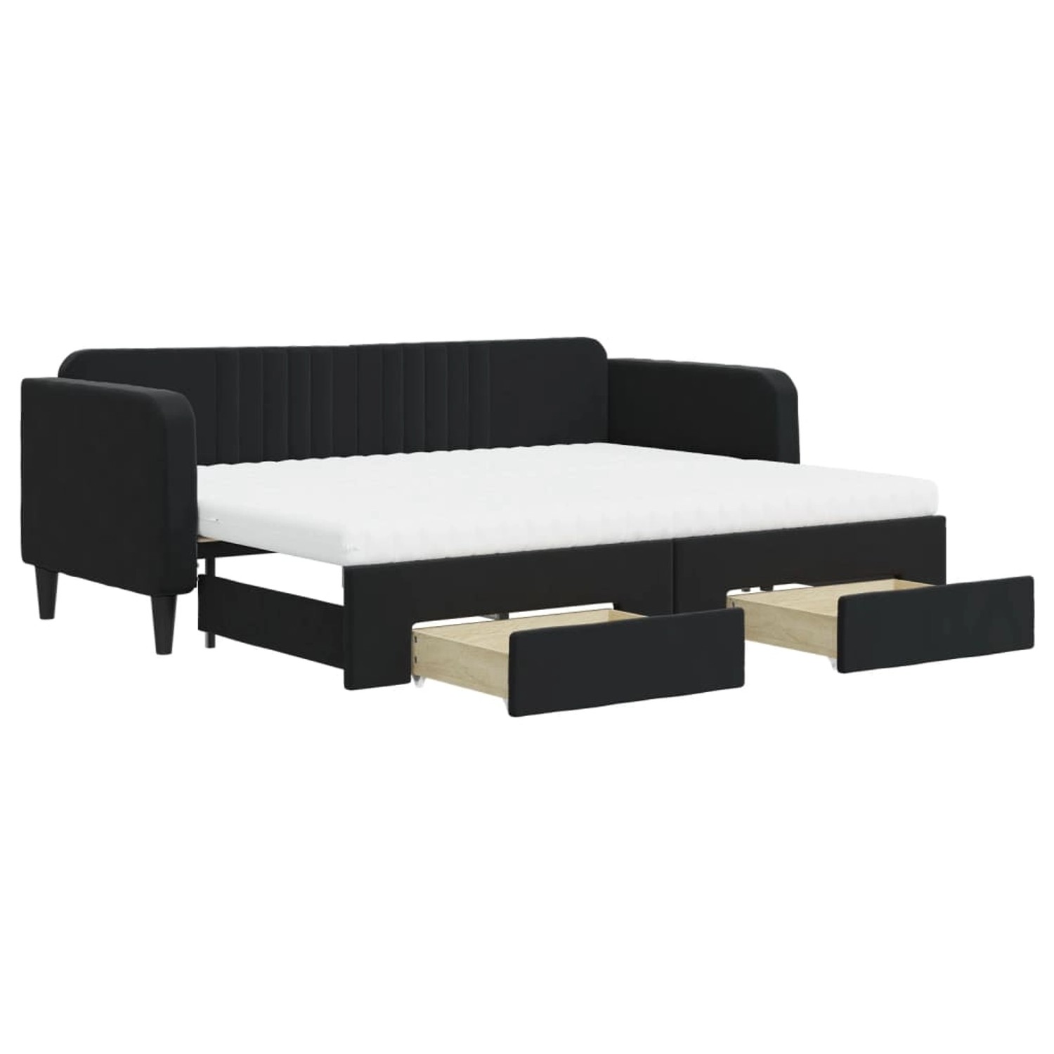vidaXL Tagesbett Ausziehbar mit Schubladen Schwarz 80x200 cm Samt 3197132 günstig online kaufen