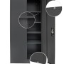 Offener Rikta Metallschrank, 168 cm hoch, anthrazit, mit vier Einlegeböden.