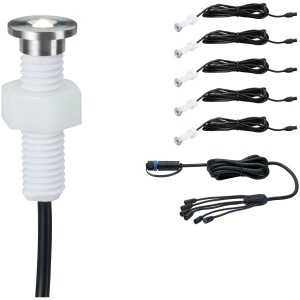 Paulmann Plug & Shine Set mit 5 LED-Einbauleuchten MicroPen II, warmweiß, für Außenbeleuchtung.