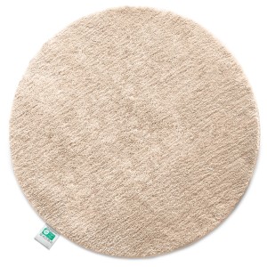 Runde, beige KARAT Badematte SKY, flauschiger Badteppich mit 120 cm Durchmesser.