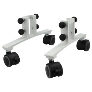 Standfüße Infrae mit Rollen, weiß, für Heizpaneele. Aluminium, mobil einsetzbar.