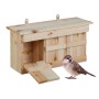 Relaxdays Nistkasten für Spatzen Tannenholz Natur 3 Brutkammern 22 cm x 43,5 cm x 15 cm 1,5 kg