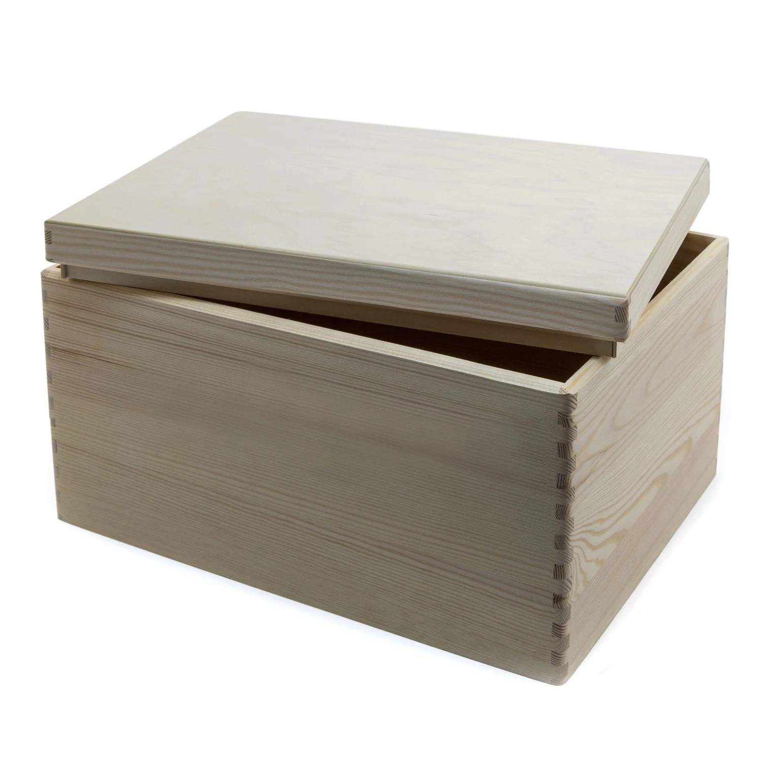 HolzFee Holzkiste 40 x 30 x 22,5 cm Allzweckkiste Holz mit Abnehmbarem Deckel und Deckelfixierung