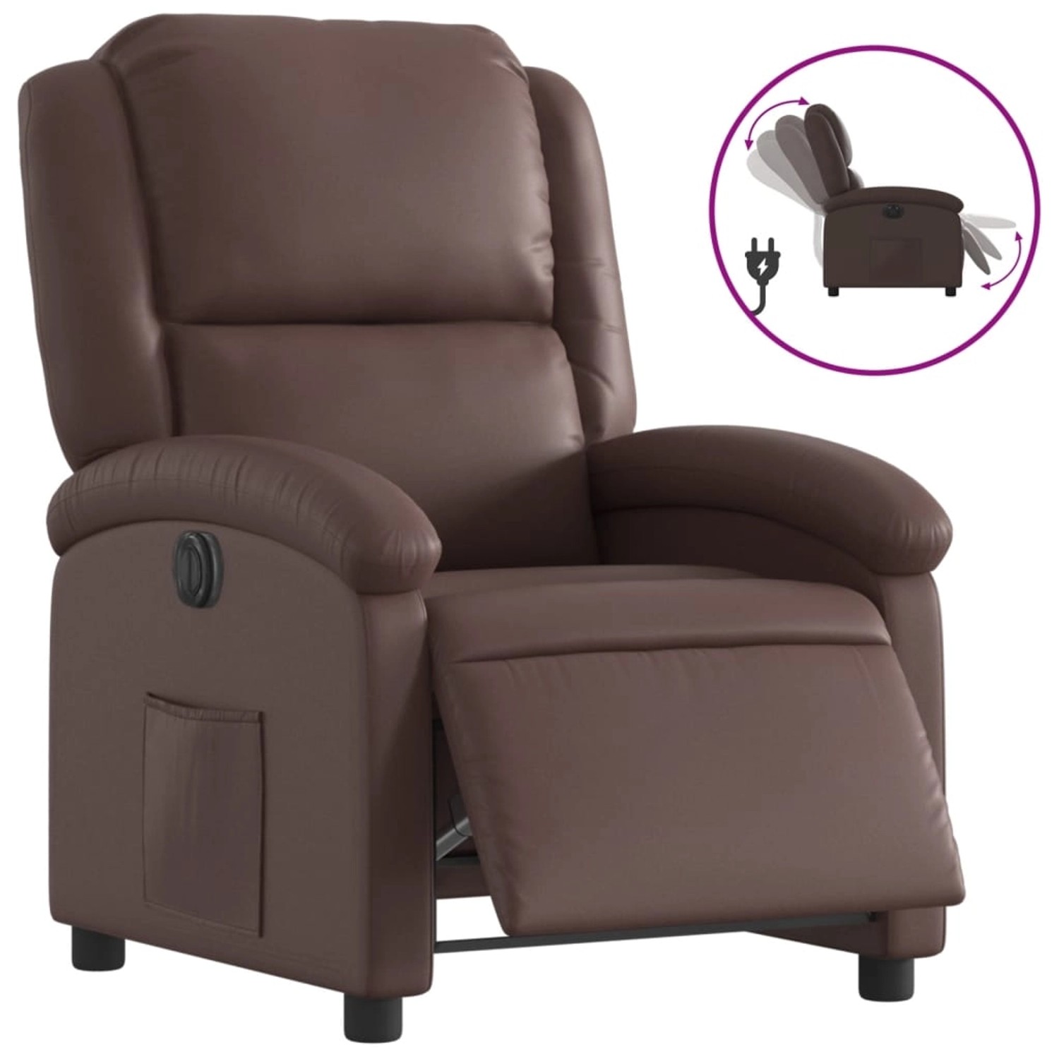 vidaXL Elektrischer Relaxsessel Braun Kunstleder 3204214 günstig online kaufen